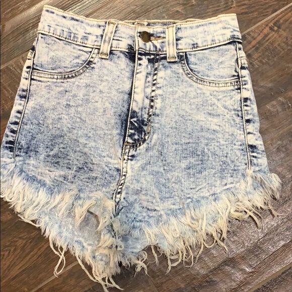 🩳GJG Denim Acid washed Jean Shirts Sz Small - Picture 1 of 4